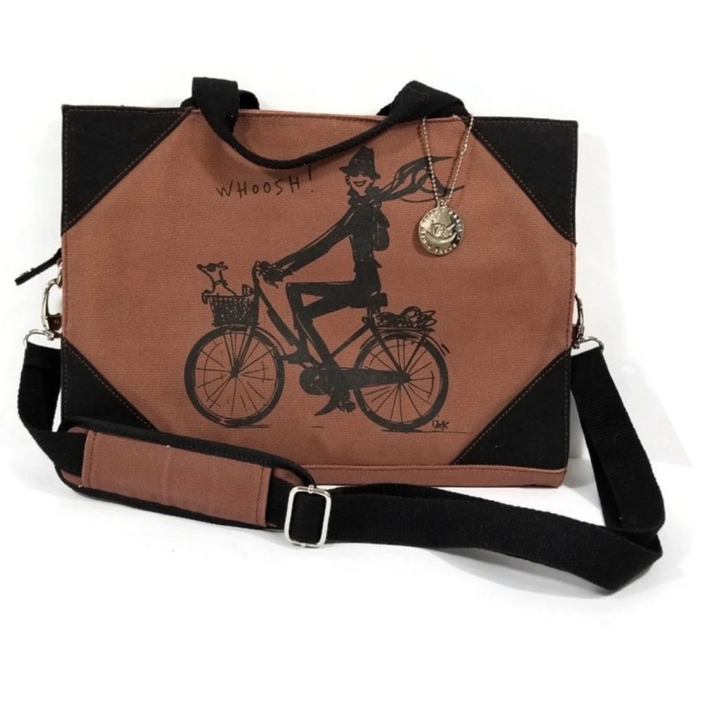 Brown Padded Laptop Messenger Ipad Tablet Bag